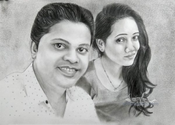 Sketch order online. Portrait drawing handmade