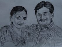 Pencil sketch gift for couple