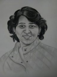 Pencil sketch portrait drawing